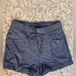 Old Navy Women’s High Rise Blue Linen Shorts Size Small